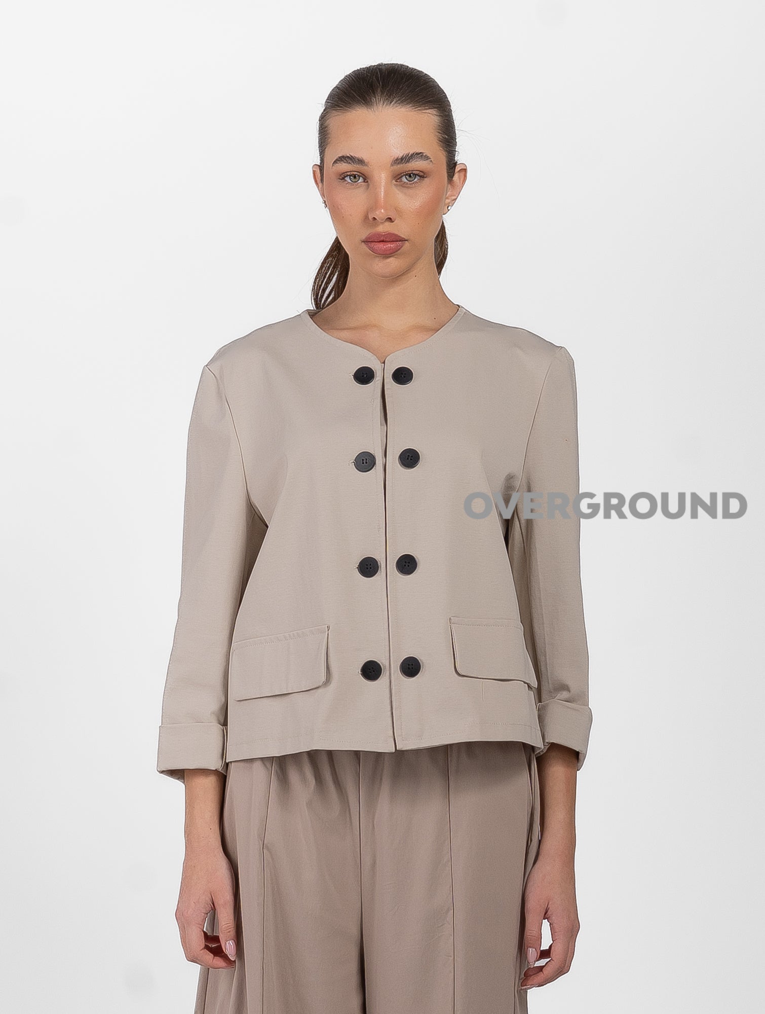 GIACCA SCOLLO TONDO CON DOPPIO BOTTONE - OVERGROUND STORE 