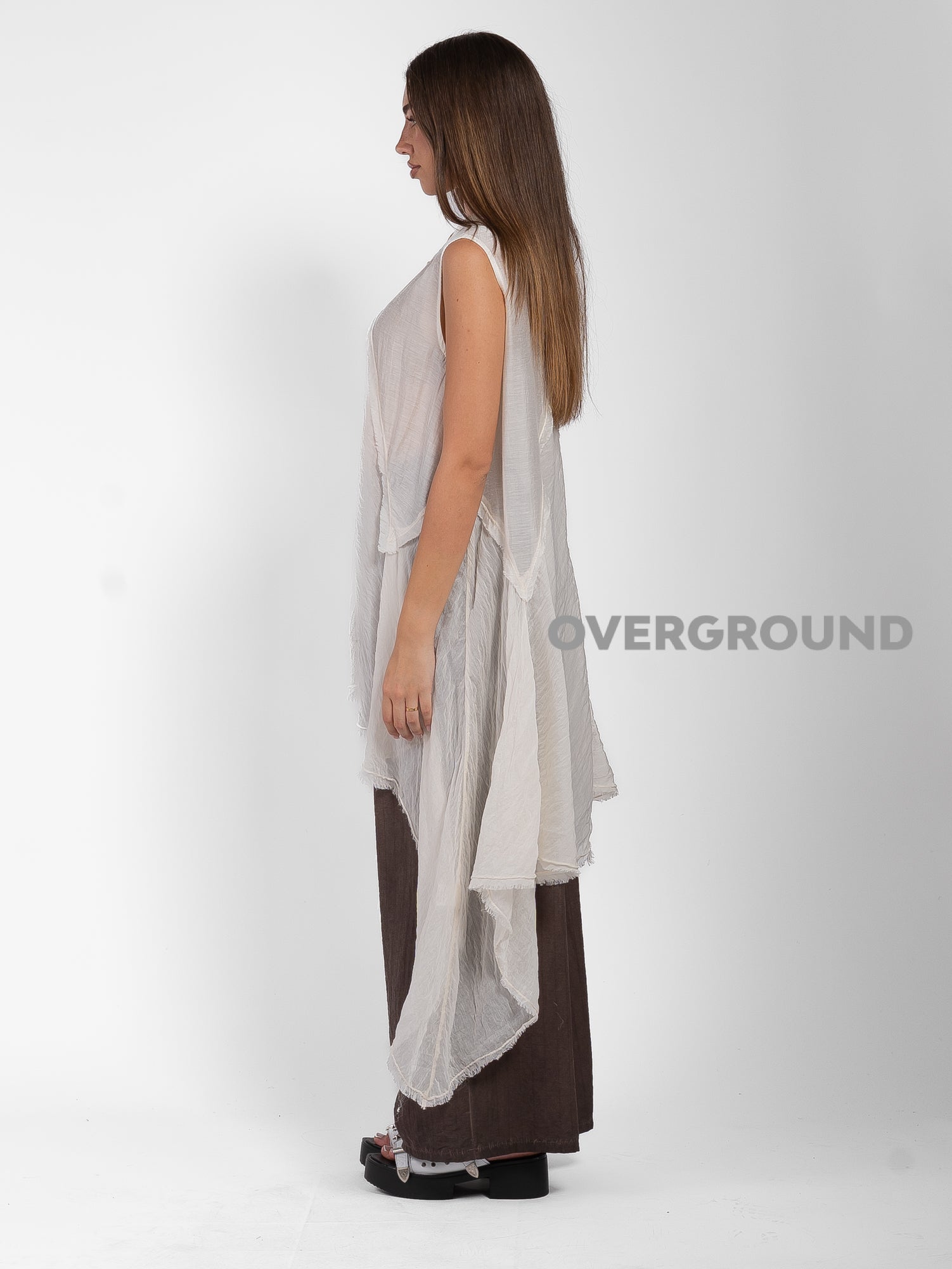 CAMICIA SMANICATA OVER VELATA CON PUNTE