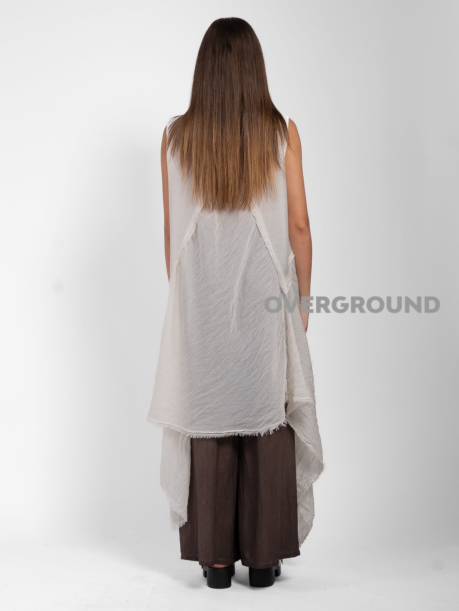 CAMICIA SMANICATA OVER VELATA CON PUNTE
