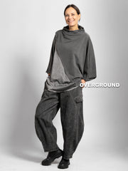 PANTALONE OVER CON PENS, CUCITURA SUL GAMBULE E FRONTALI E TASCHE - OVERGROUND STORE 
