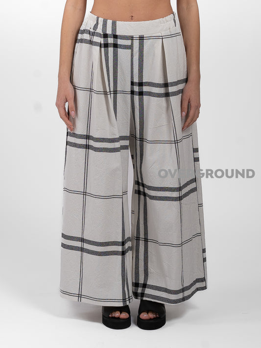 PANTALONE GAMBULE LARGO  CON FANTASIA A QUADRI - OVERGROUND STORE 