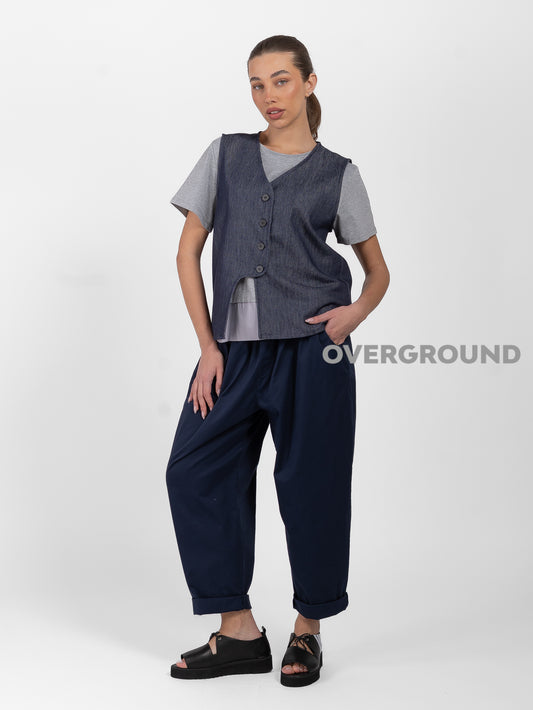 GILET JEANS CHIUSURA ASIMMETRICA - OVERGROUND STORE 