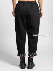 PANTALONE OVER GAMBULE LARGO, CUCITURE, RISVOLTINI A RIGHE E PATTINA SUL RETRO - OVERGROUND STORE 