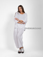 PANTALONE OVER LINO CON TASCONI DIETRO