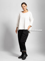 BLUSA OVER CON CUCITURE FRONTE-RETRO CON TASCA DAVANTI - OVERGROUND STORE 