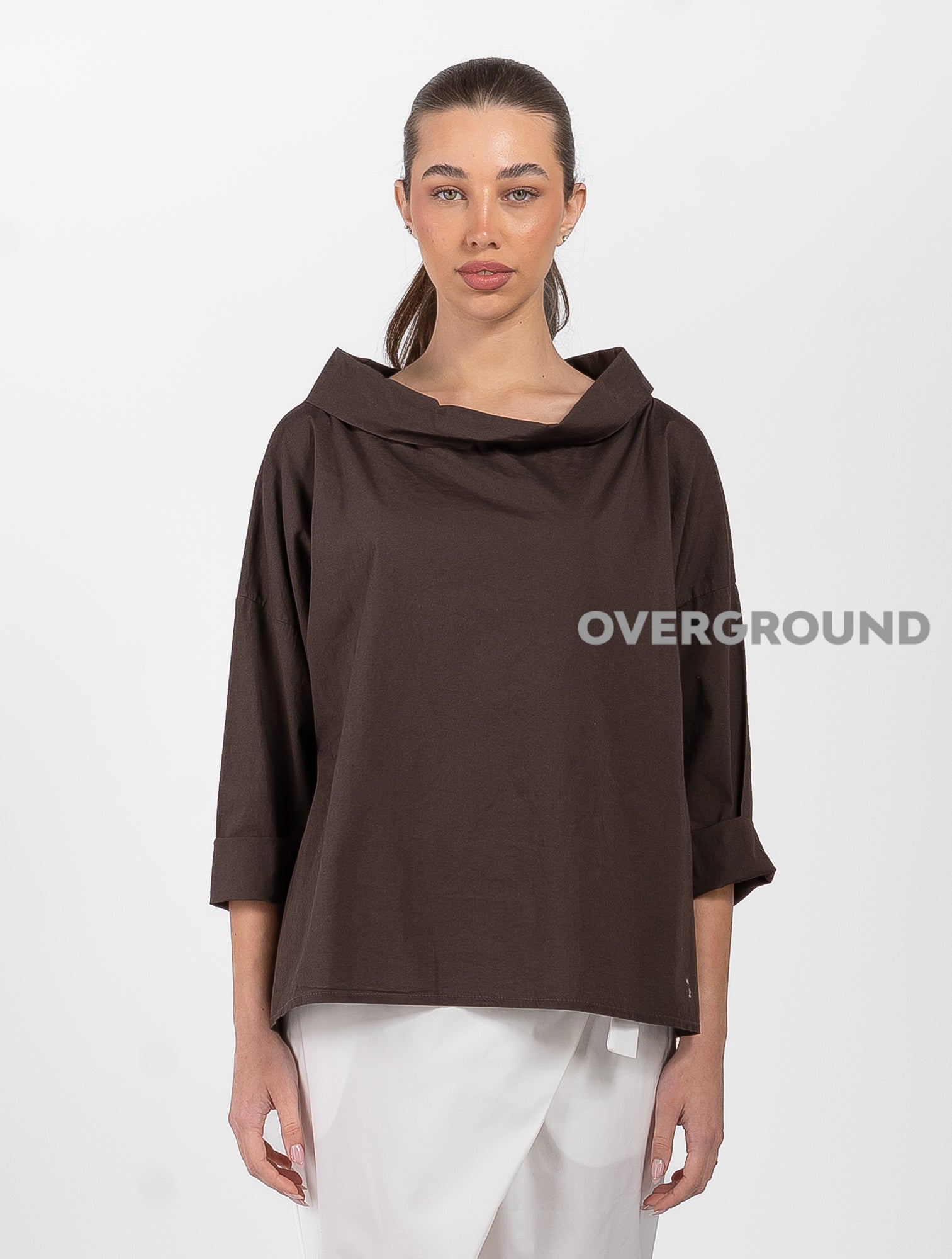 BLUSA COLLO A BARCA LEGGERA MANICHE LUNGHE - OVERGROUND STORE 