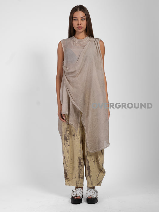 BLUSA OVER SMANICATA CON RIPRESA LATERALE