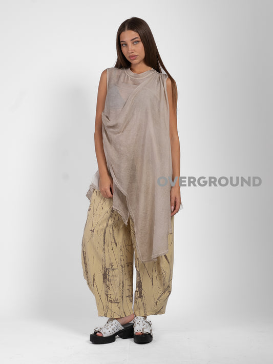 BLUSA OVER SMANICATA CON RIPRESA LATERALE