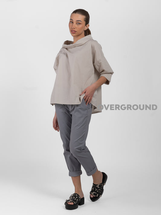 BLUSA COLLO A BARCA LEGGERA MANICHE LUNGHE - OVERGROUND STORE 