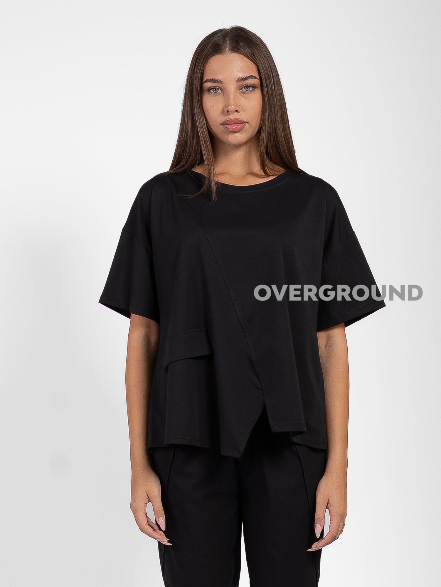 MAGLIA OVER CON SPACCO E PATTINA