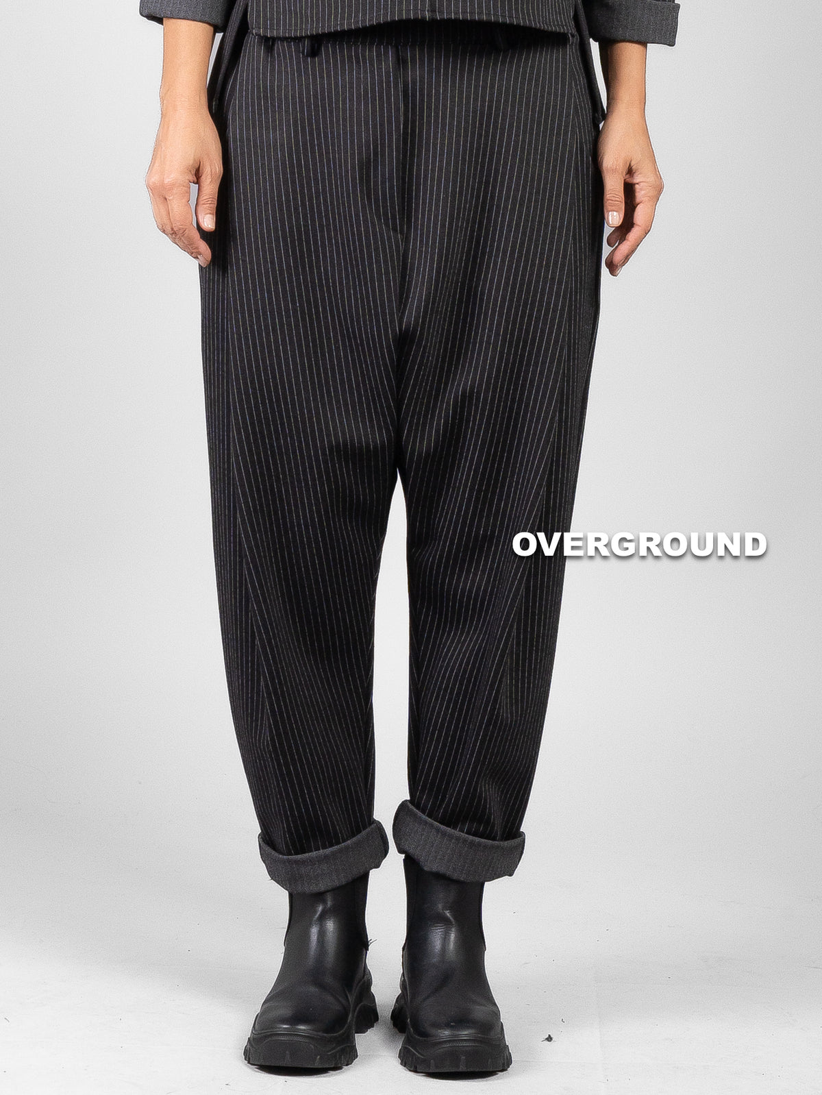 PANTALONE CAVALLO BASSO GESSATO CON PENS E PASSANTI - OVERGROUND STORE 
