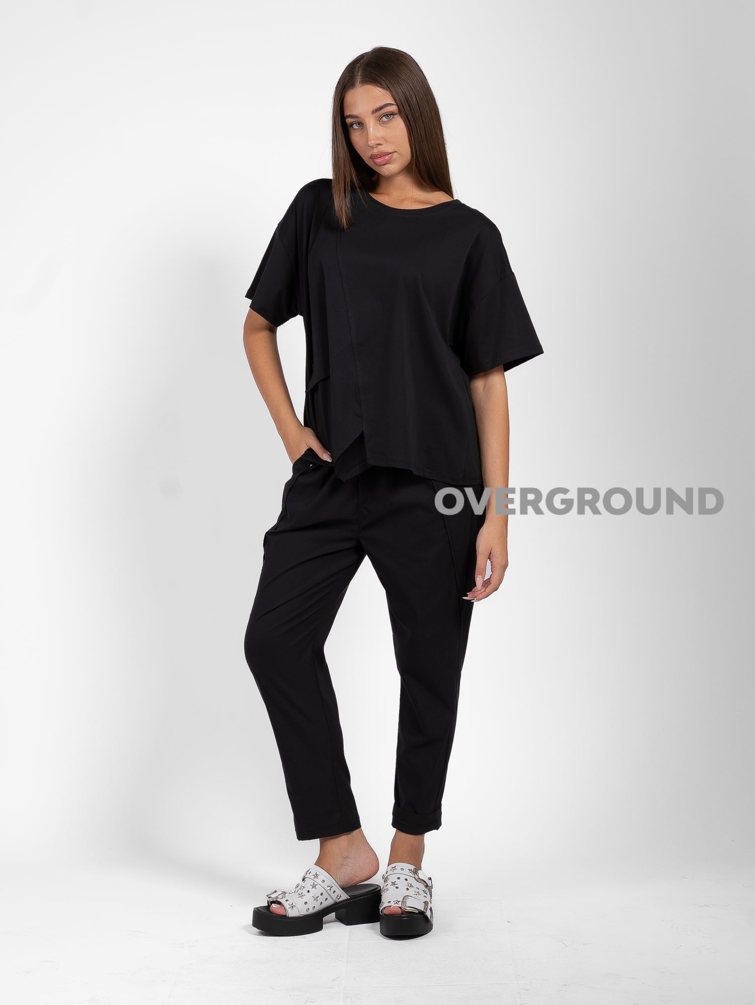 MAGLIA OVER CON SPACCO E PATTINA