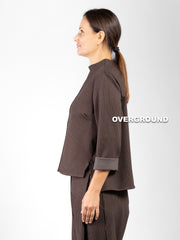 BLUSA OVER ACCOLLATA GESSATA CON CUCITURA FRONTALE - OVERGROUND STORE 