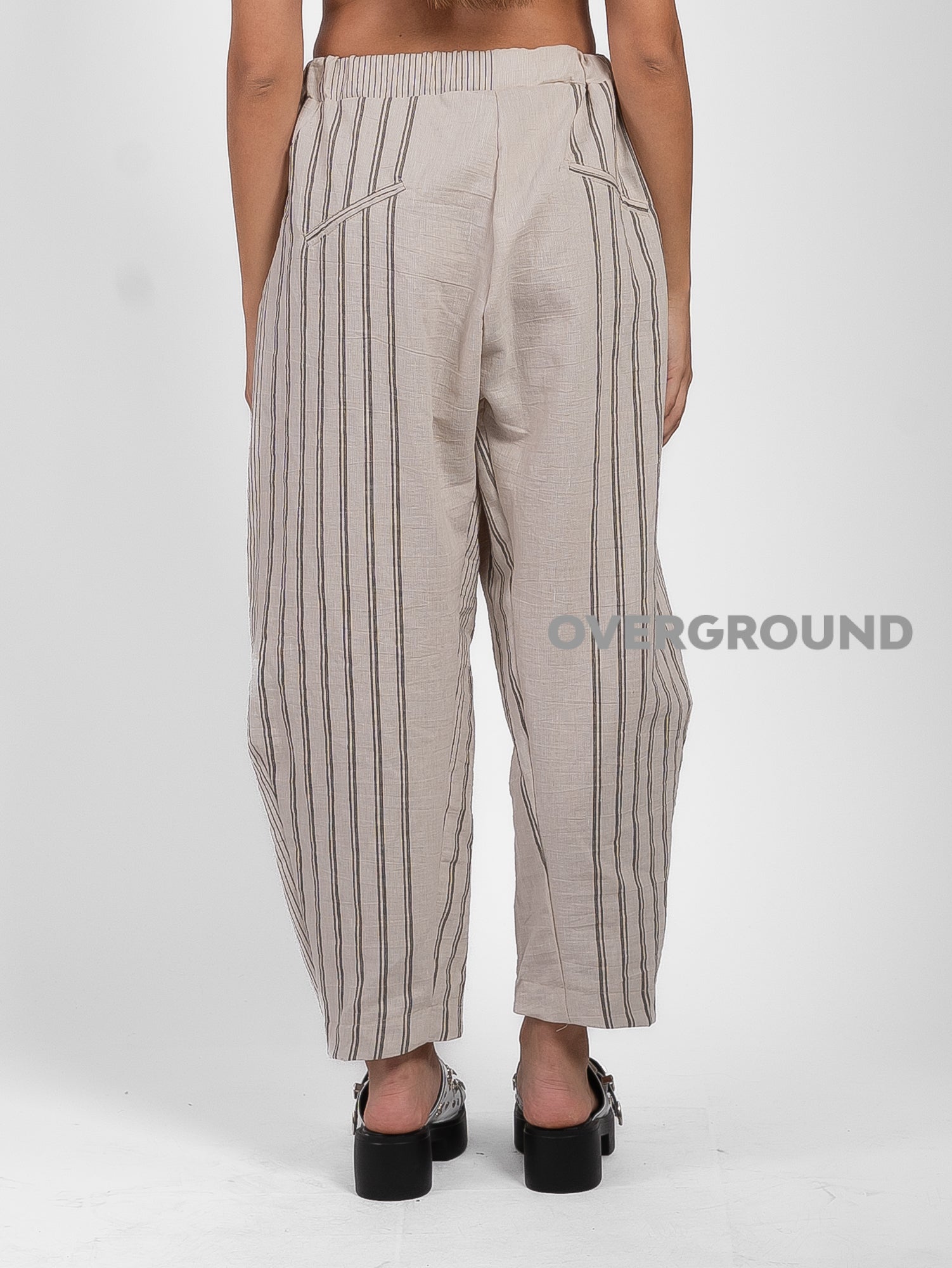 PANTALONE OVER FANTASIA RIGATA CON CUCITURE