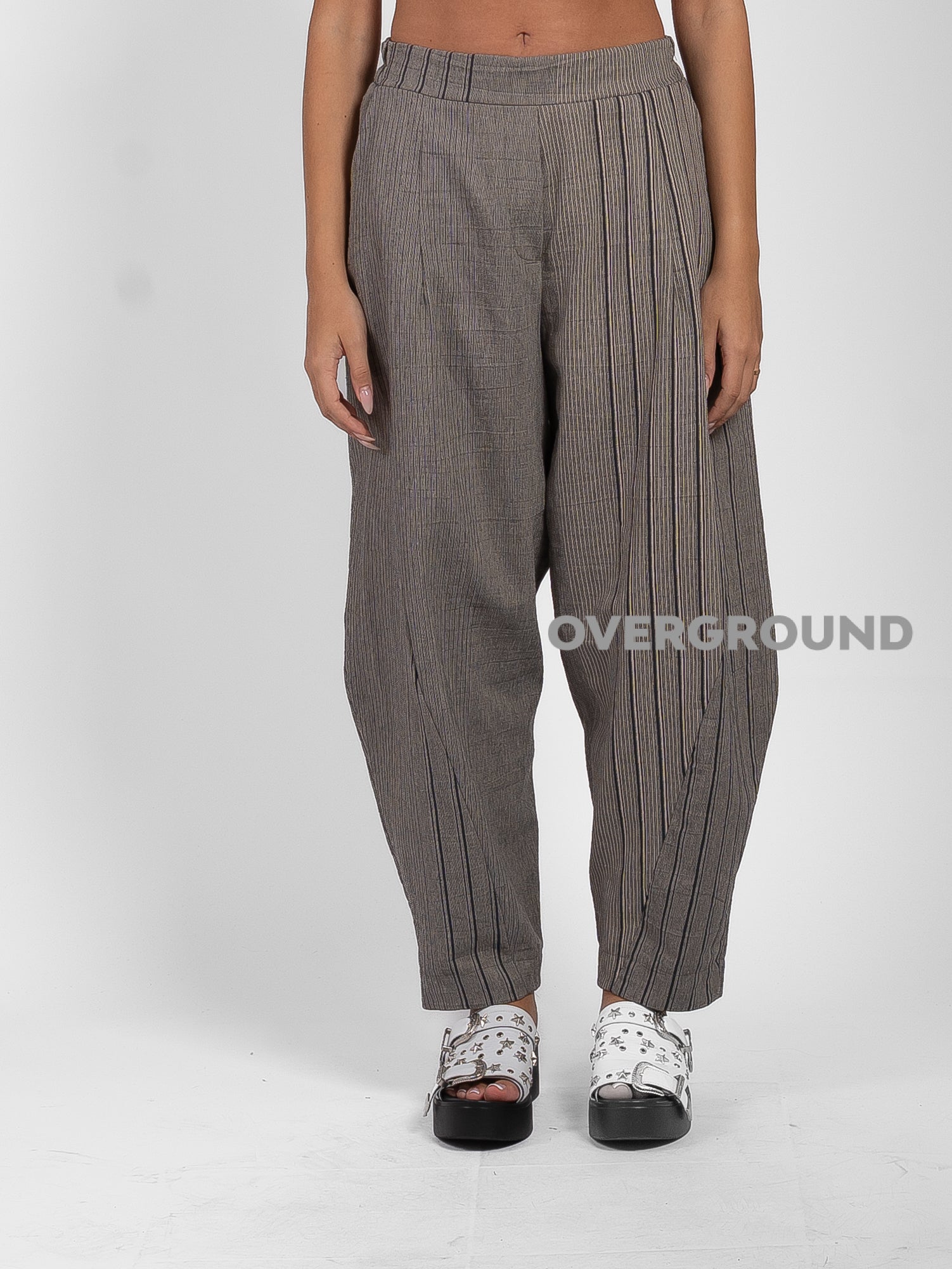 PANTALONE OVER FANTASIA RIGATA CON CUCITURE