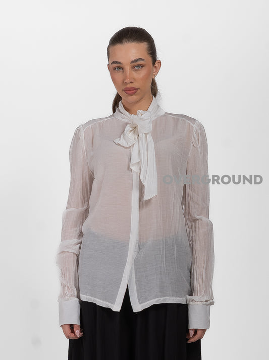 CAMICIA COLLO COREANA CON CHIUSURA ANNODATA - OVERGROUND STORE 