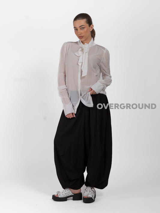 CAMICIA COLLO COREANA CON CHIUSURA ANNODATA - OVERGROUND STORE 