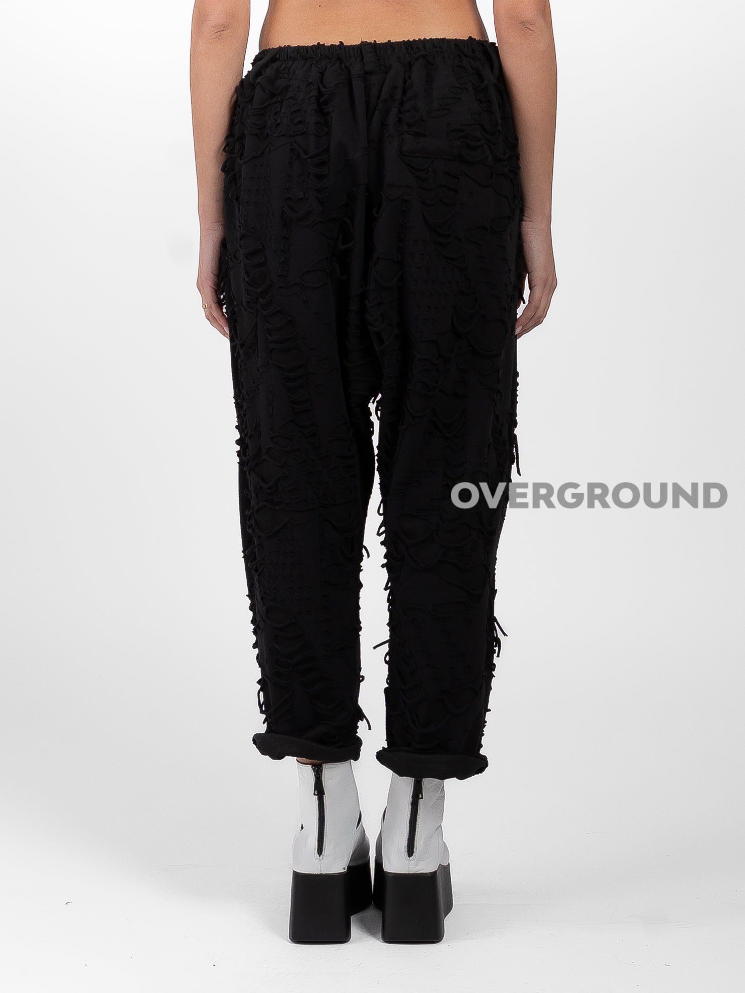 PANTALONE CAVALLO BASSO CON TESSUTO LAVORATO - OVERGROUND STORE 