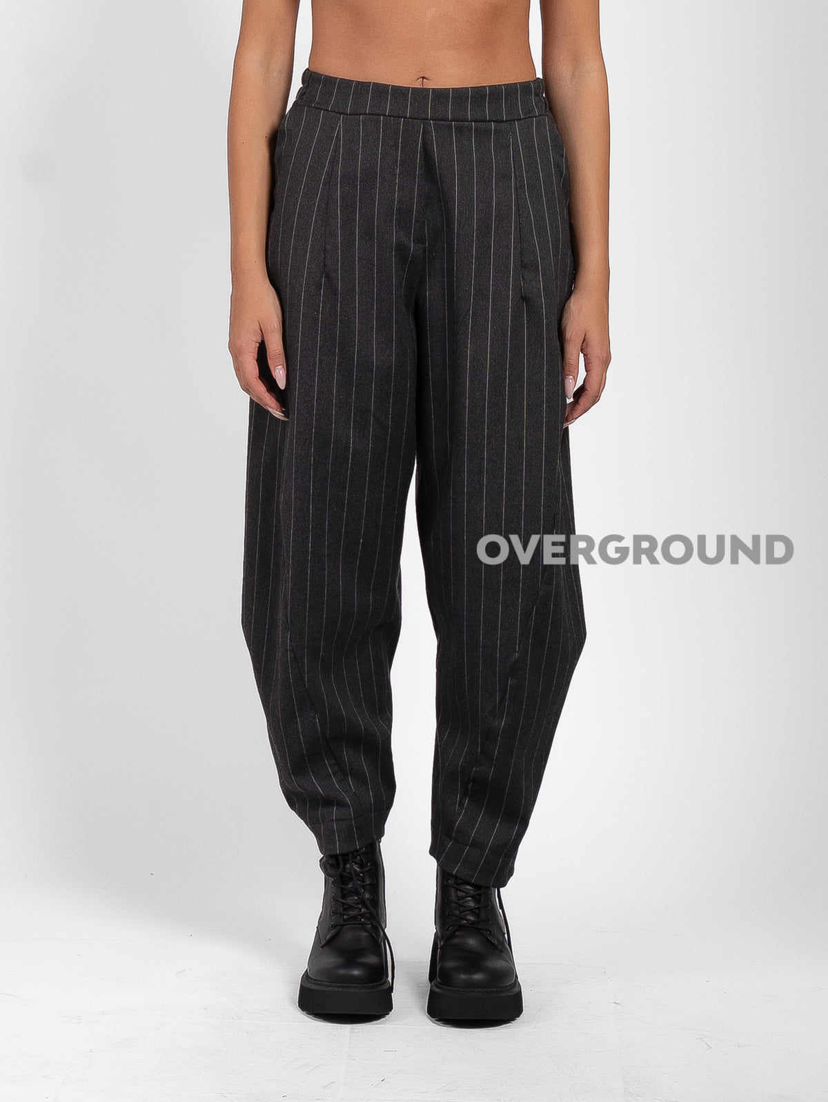 OVERSIZED STRIPED TROUSERS WITH STITCHING ON THE LEG