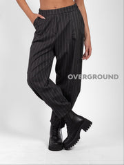 OVERSIZED STRIPED TROUSERS WITH STITCHING ON THE LEG