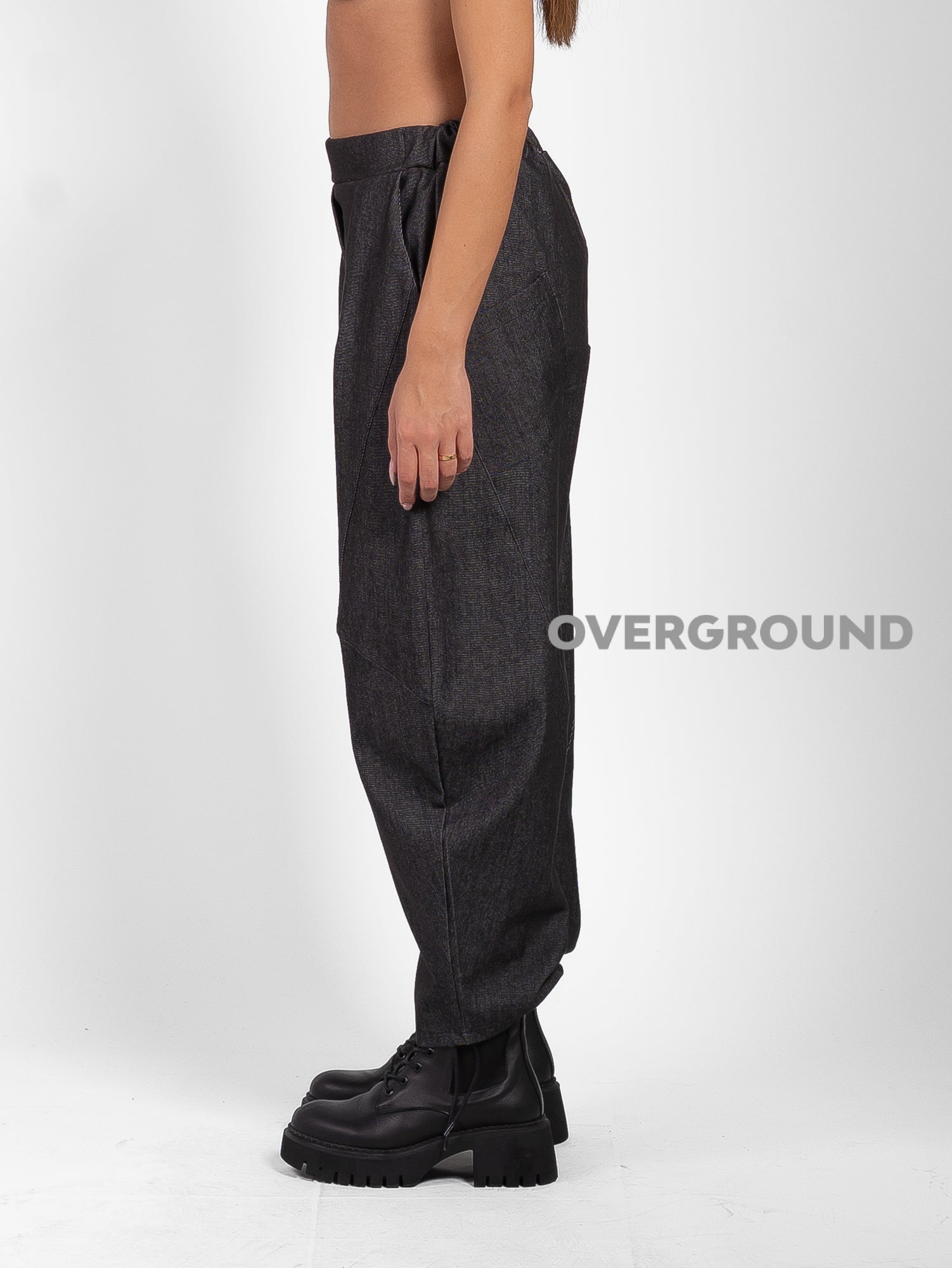 PANTALONE OVER CON CUCITURE SUL GAMBULE JEANS