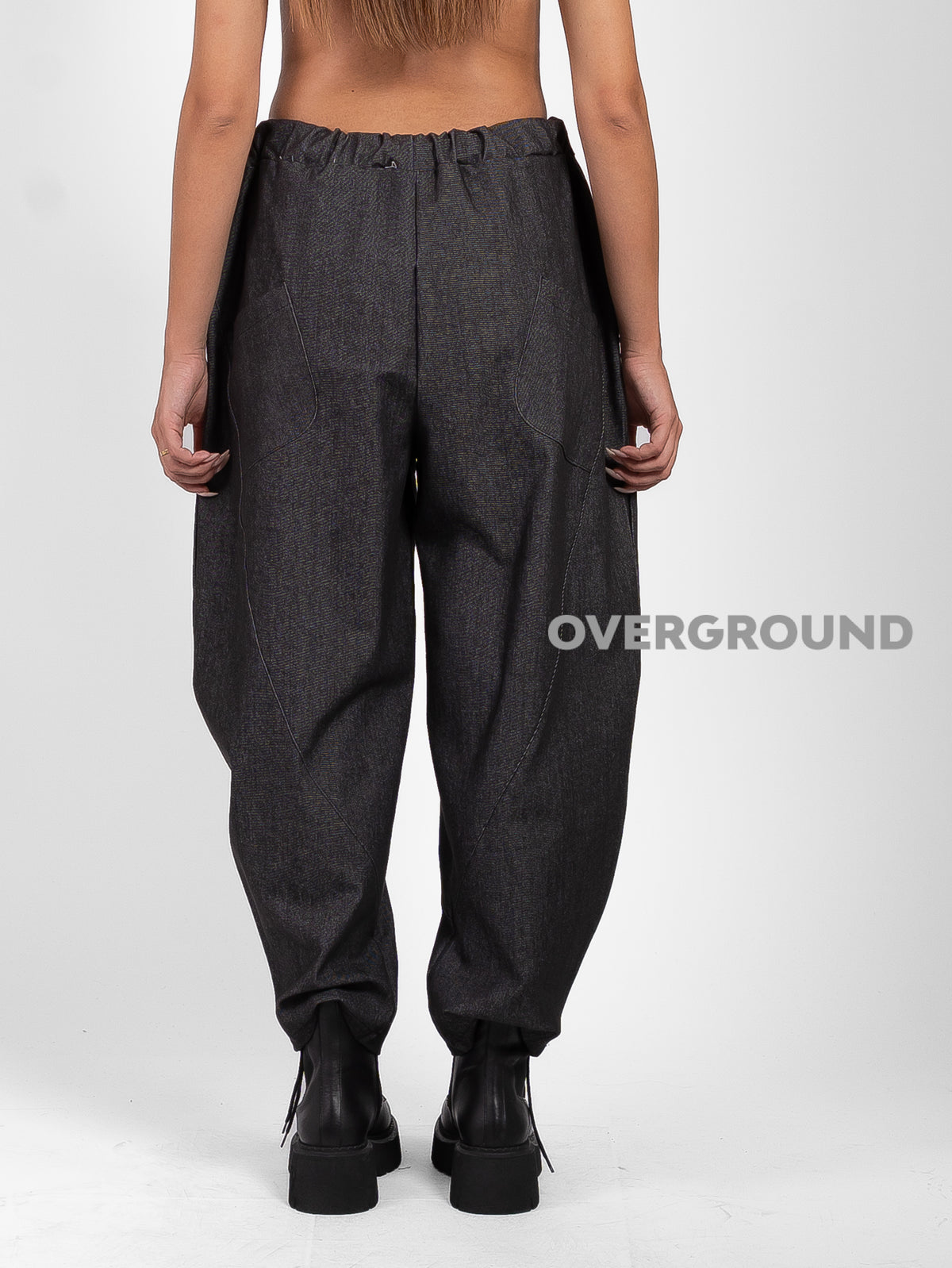 PANTALONE OVER CON CUCITURE SUL GAMBULE JEANS
