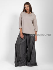 PANTALONE OVER DOPPIO TESSUTO CUCITURE FRONTALI