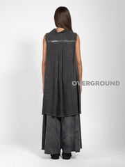 BLUSA OVER SMANICATA VELATA CON TASCHE FRONTALI LUNGA DIETRO