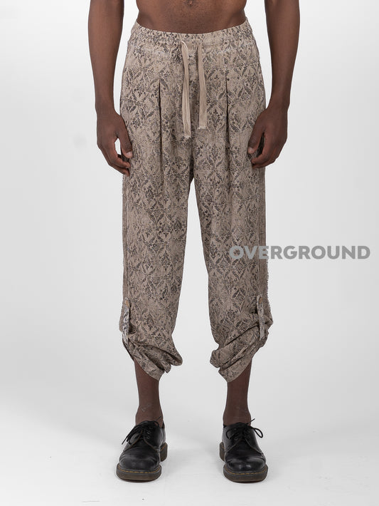 PANTALONE LINO IN FANTASIA CON TASCHE LATERALI - OVERGROUND STORE 