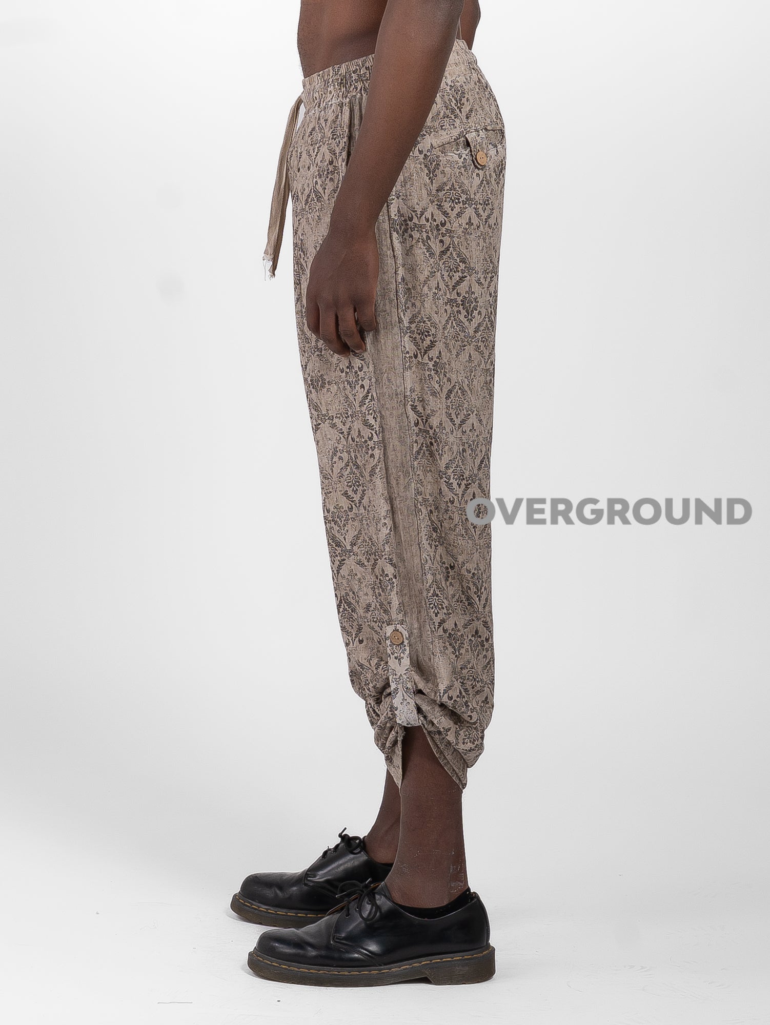 PANTALONE LINO IN FANTASIA CON TASCHE LATERALI - OVERGROUND STORE 