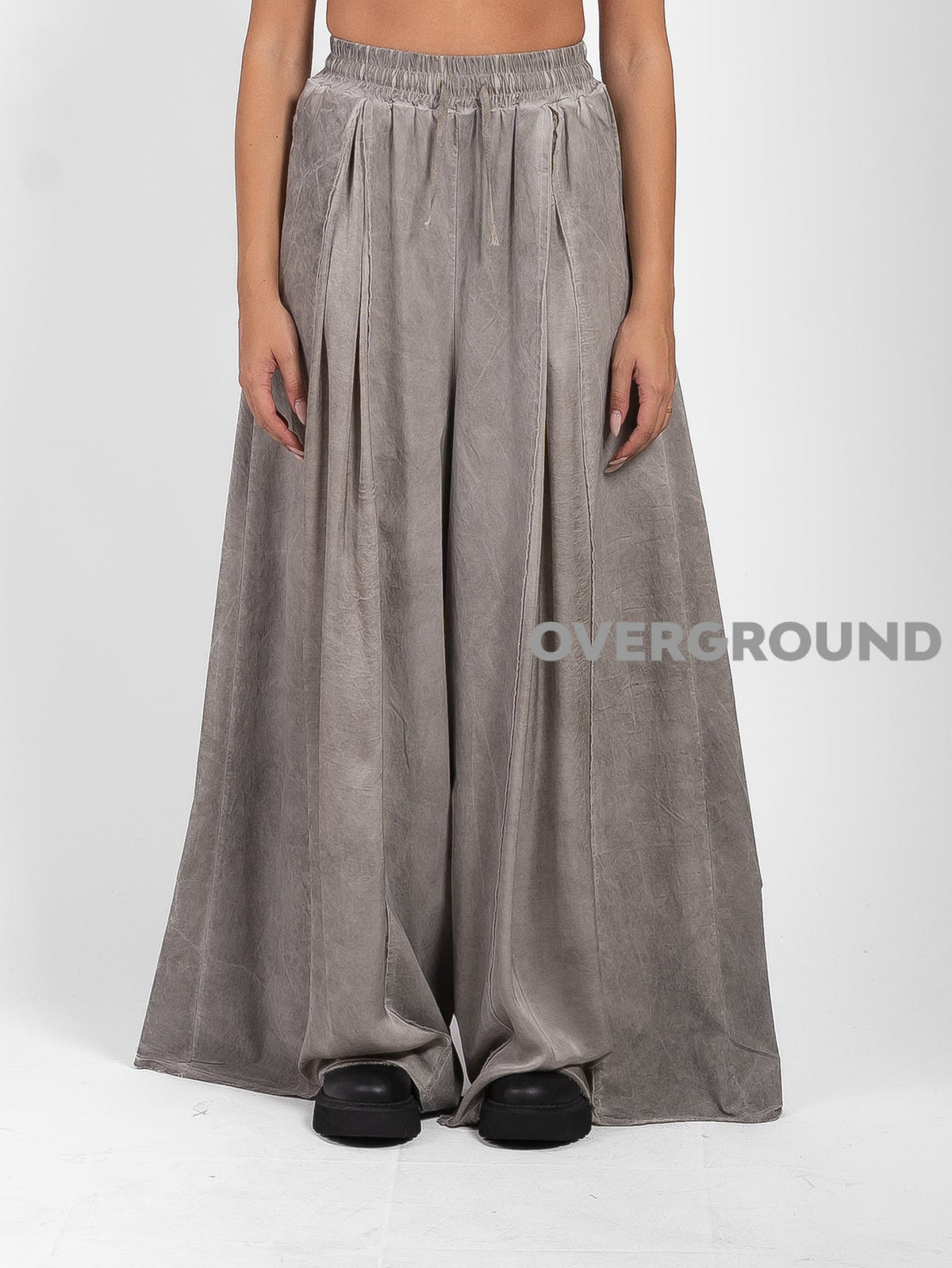 PANTALONE OVER GAMBULE LARGO DOPPIO TESSUTO VELATO