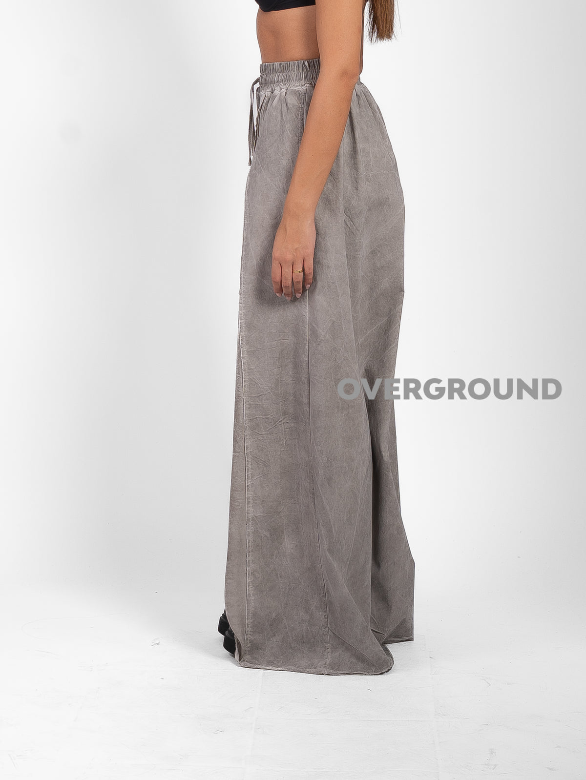 PANTALONE OVER GAMBULE LARGO DOPPIO TESSUTO VELATO