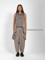 BLUSA OVER SMANICATA VELATA CON TASCHE FRONTALI LUNGA DIETRO