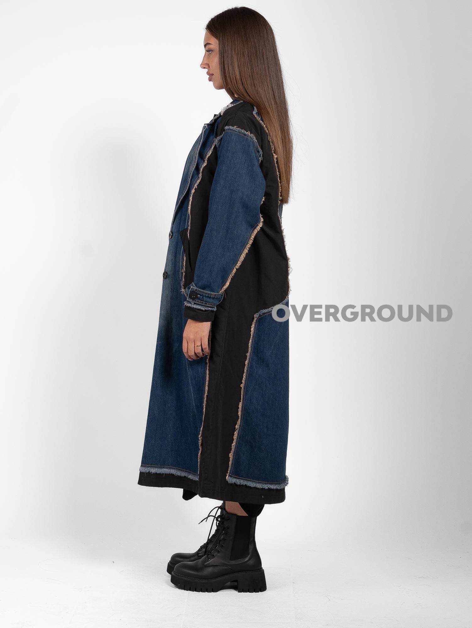 TRENCH JEANS DOPPIO PETTO SFRANGIATO