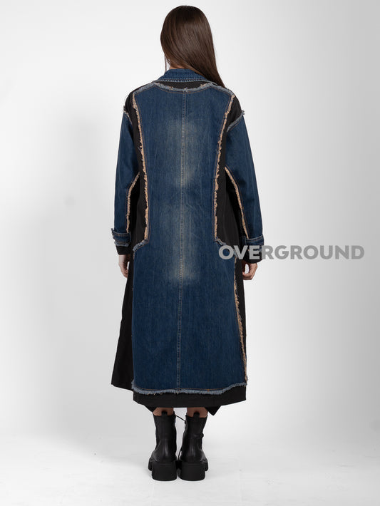 TRENCH JEANS DOPPIO PETTO SFRANGIATO