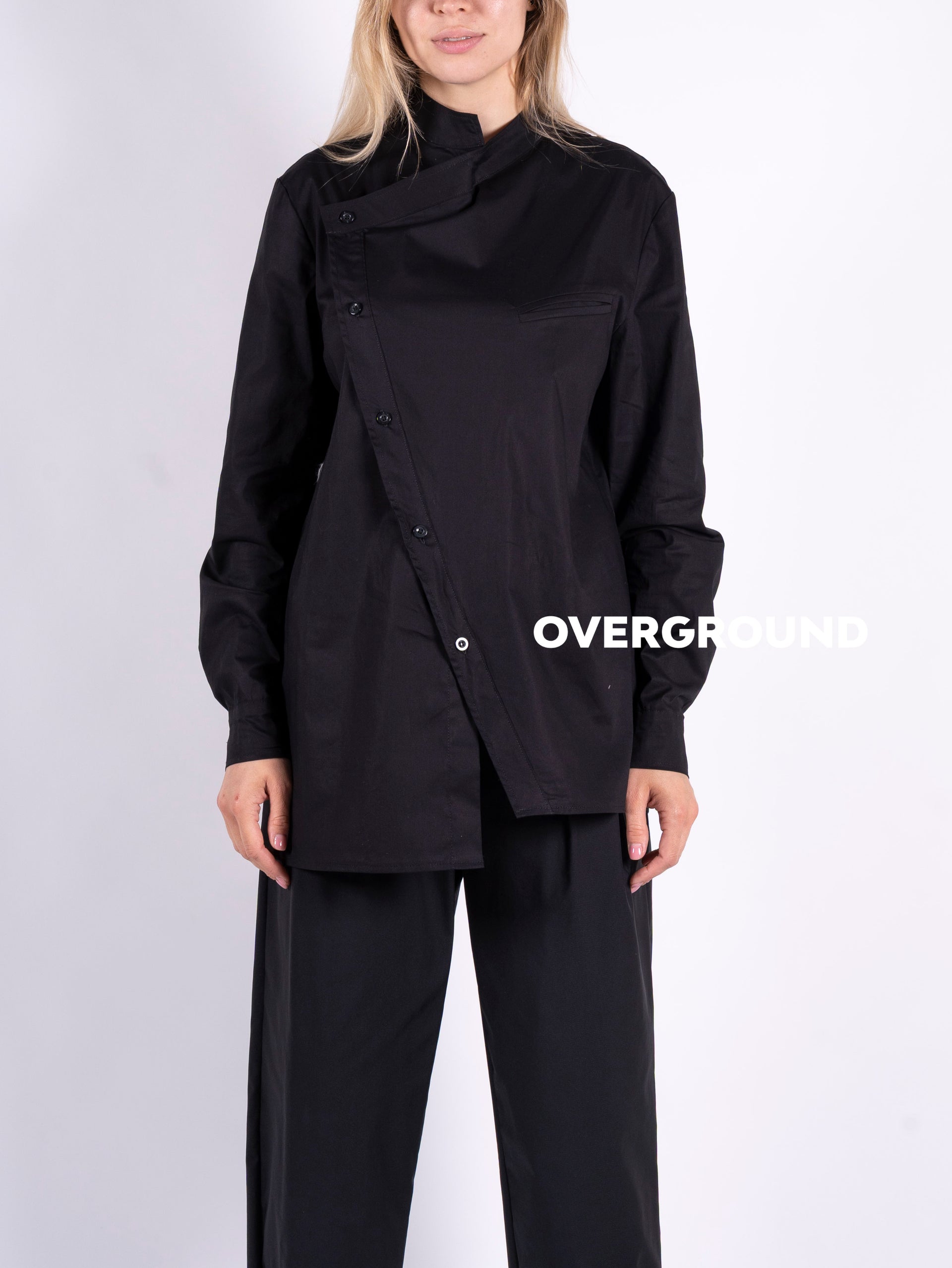 CAMICIA COLLO COREANA CON TASCHINO