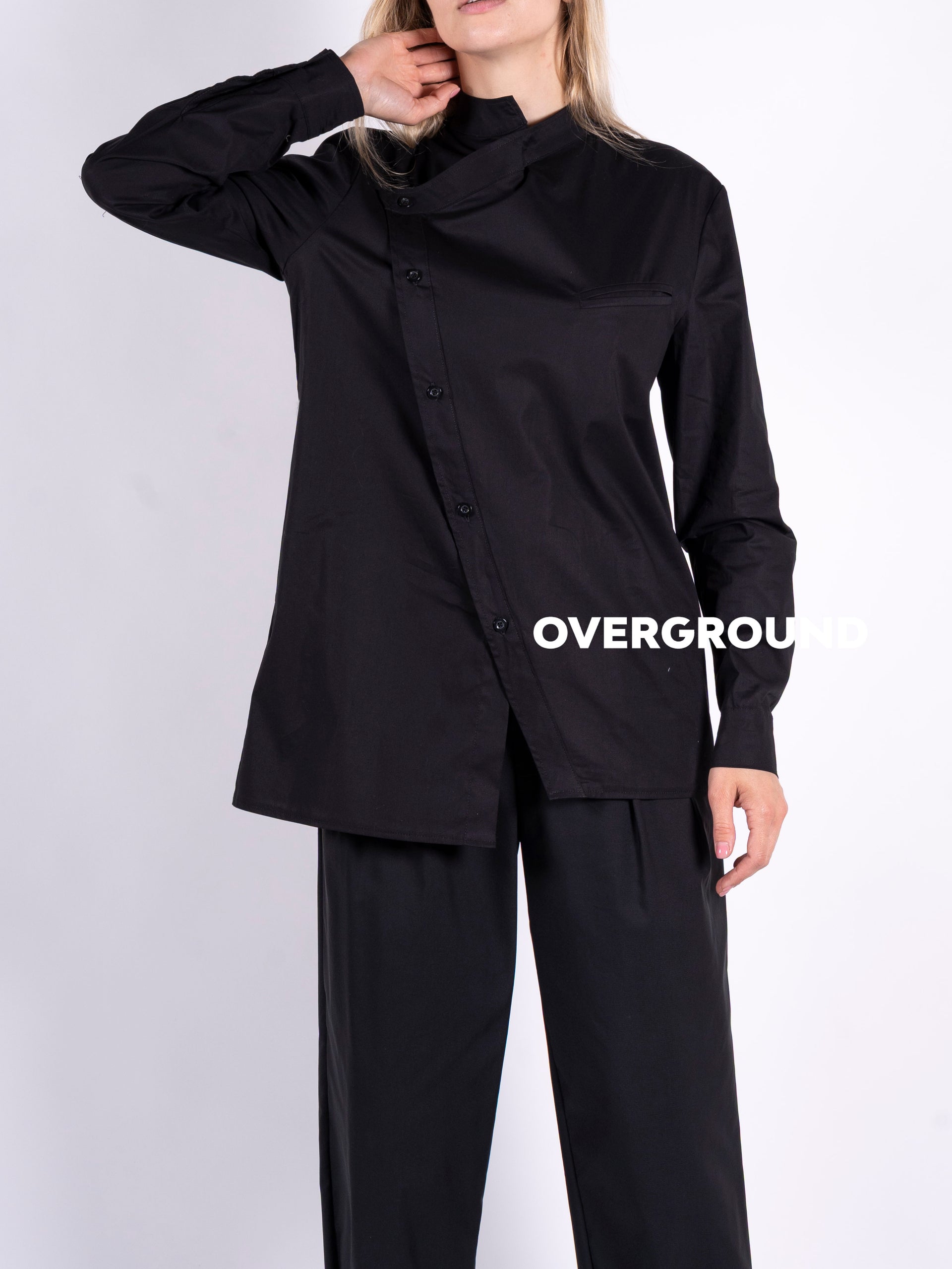CAMICIA COLLO COREANA CON TASCHINO