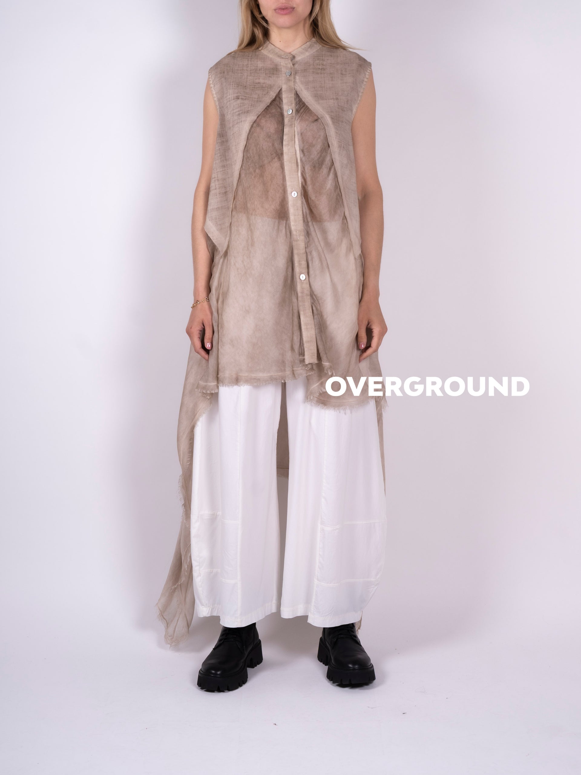 BLUSA OVER SMANICATA CON PUNTE LATERALI