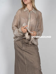 CAMICIA LUNGA OVER VELATA
