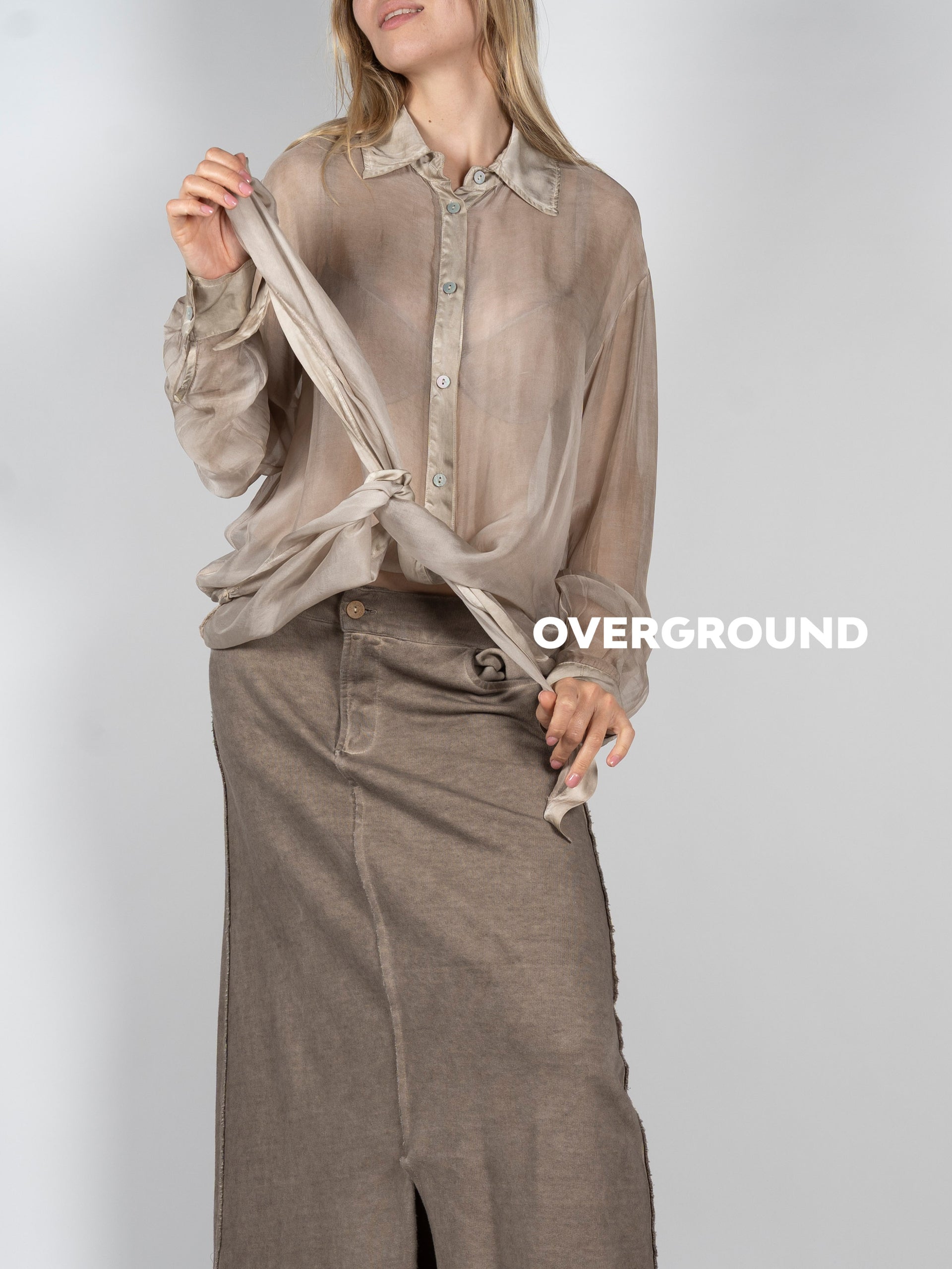CAMICIA LUNGA OVER VELATA