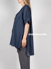 BLUSA OVER JEANS CON CUCITURE
