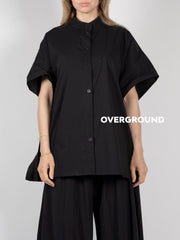 camicia collo coreana manica pipistrello