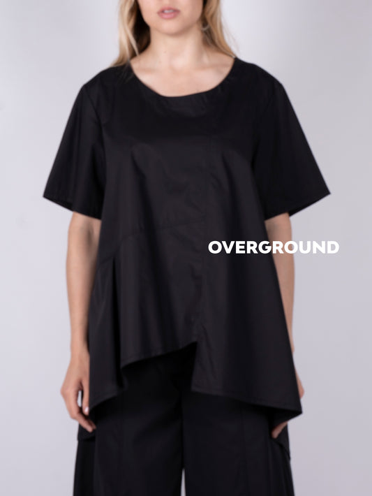 Maglia lunga asimmetrica con tasca laterale