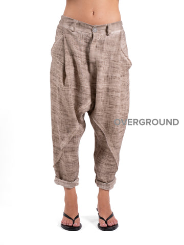 PANTALONE OVER LINO CON CUCITURE
