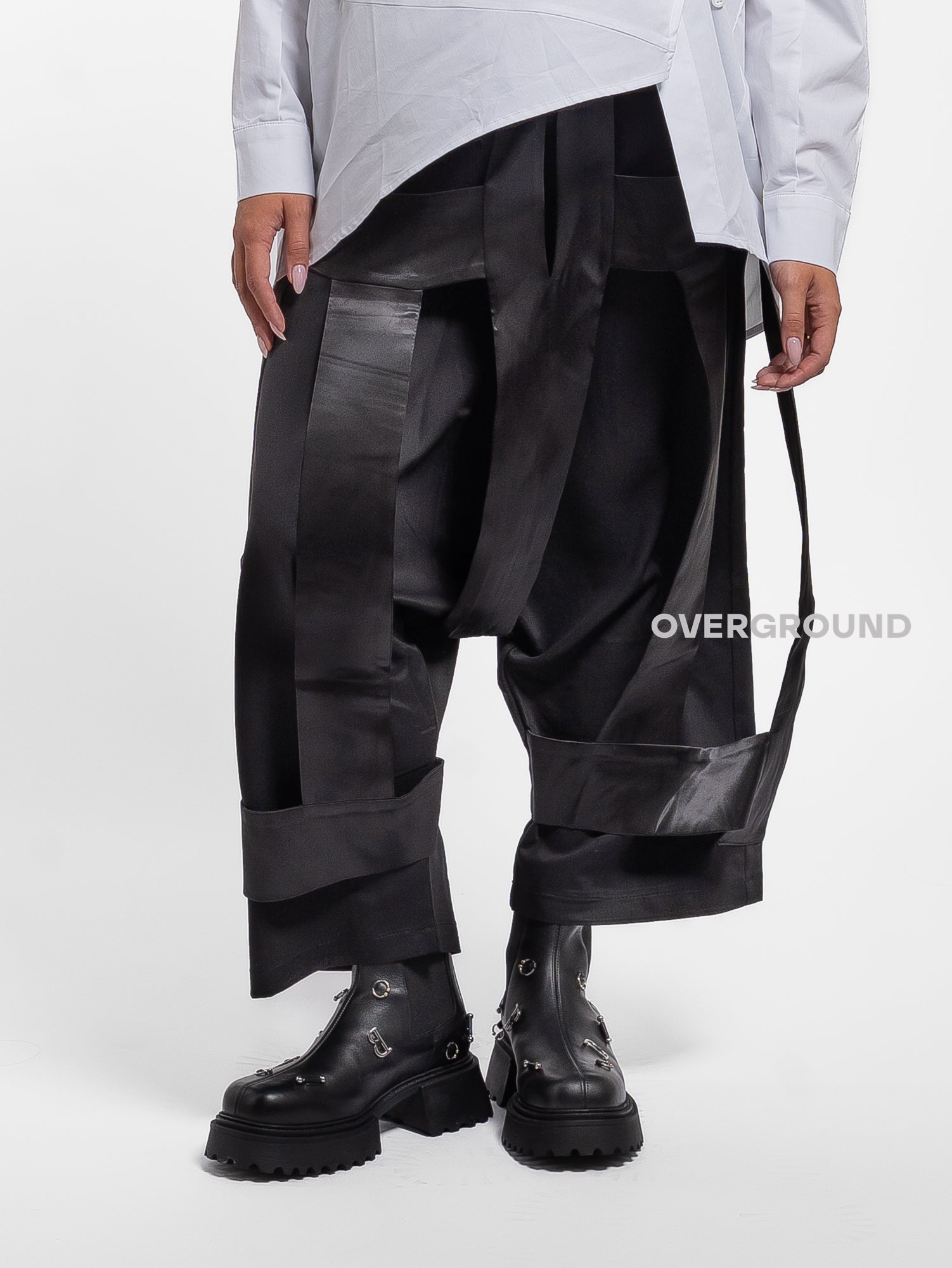 PANTALONE CAVALLO BASSO CON FASCE DAVANTI - OVERGROUND STORE 