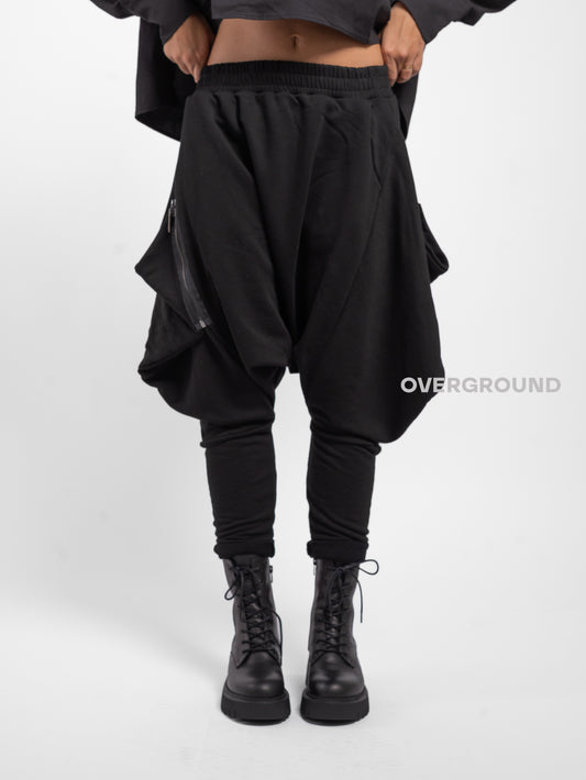 PANTALONE CAVALLO BASSO CON CERNIERE LATERALI - OVERGROUND STORE 