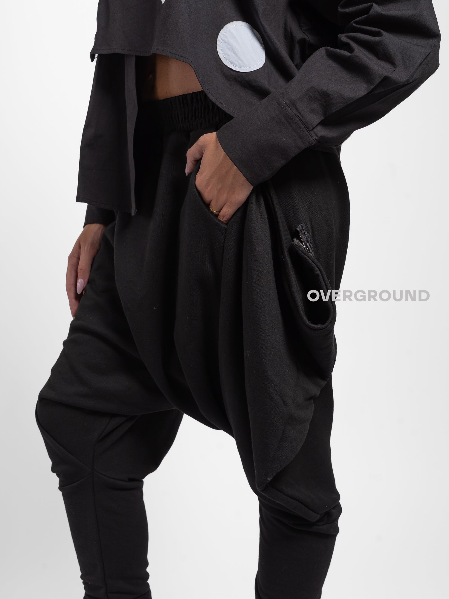 PANTALONE CAVALLO BASSO CON CERNIERE LATERALI - OVERGROUND STORE 