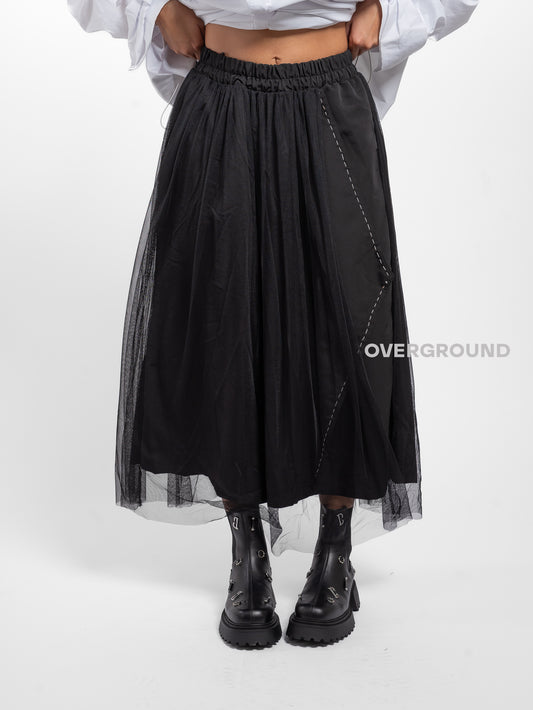 PANTALONE OVER CON BALZE E TULLE - OVERGROUND STORE 