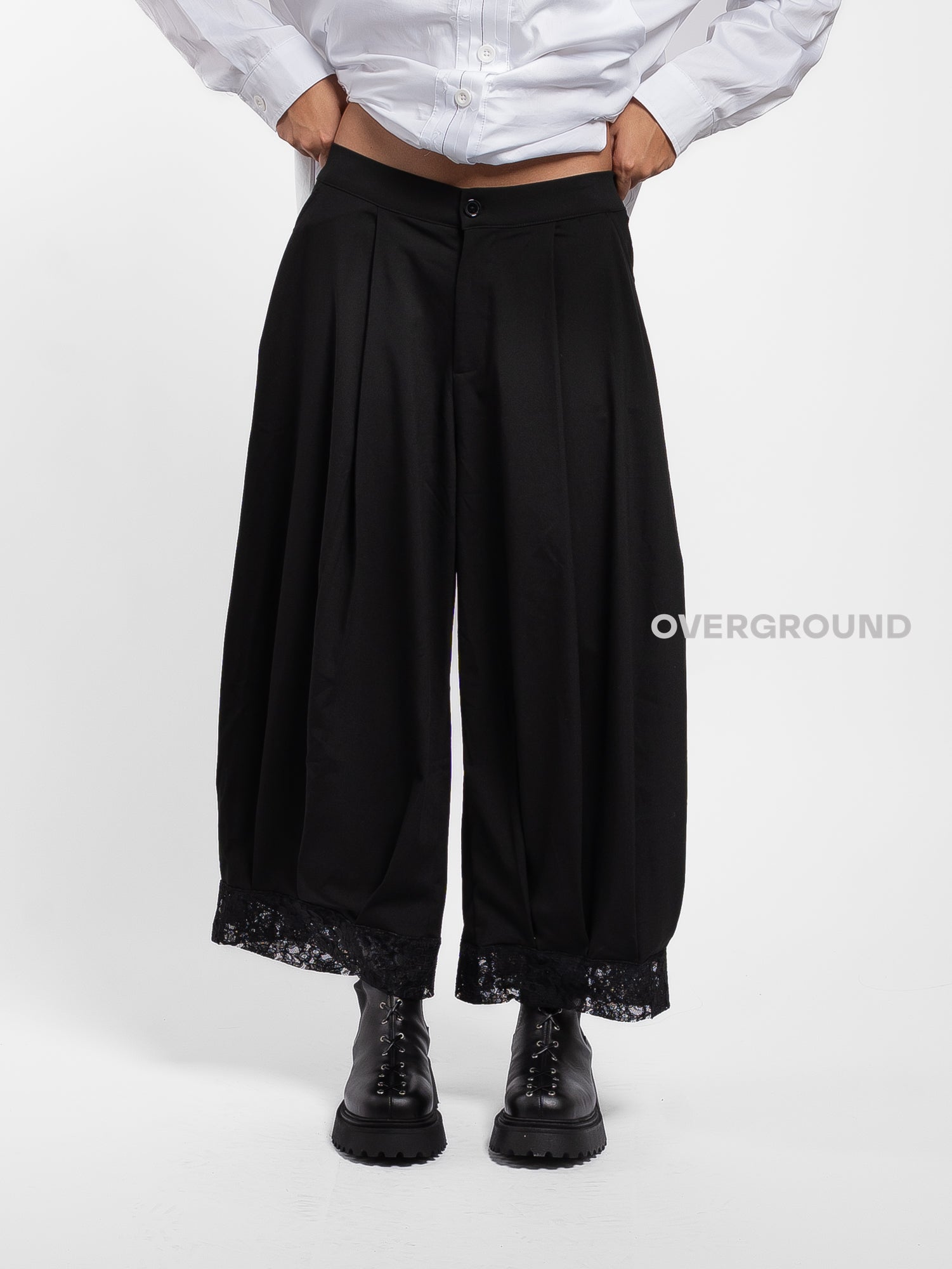 PANTALONE OVER CON BALZA RICAMATA - OVERGROUND STORE 