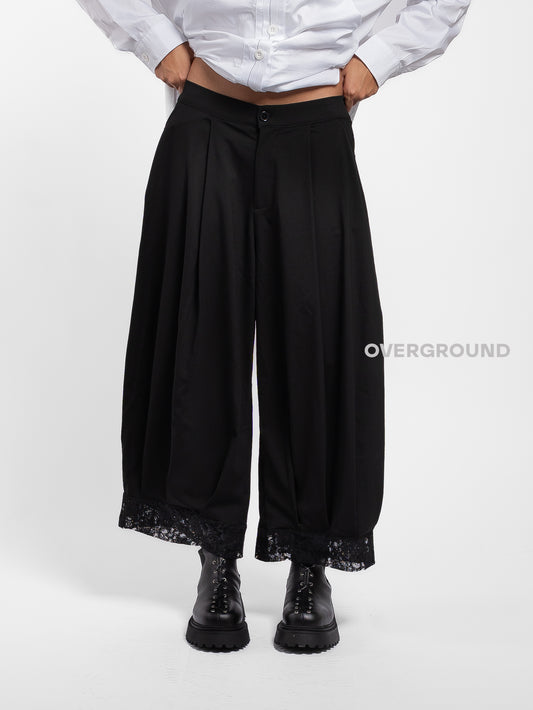 PANTALONE OVER CON BALZA RICAMATA - OVERGROUND STORE 
